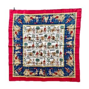 museum of fine arts World scarf 100% Silk Hand Rolled Edges